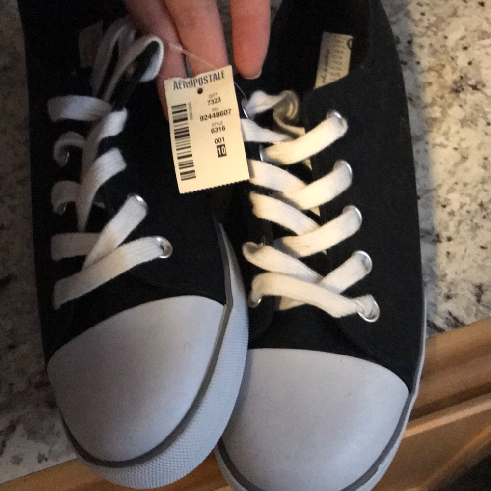 Black and white sneakers